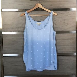 Cloth & Stone Blue Polka Dot Tank Top